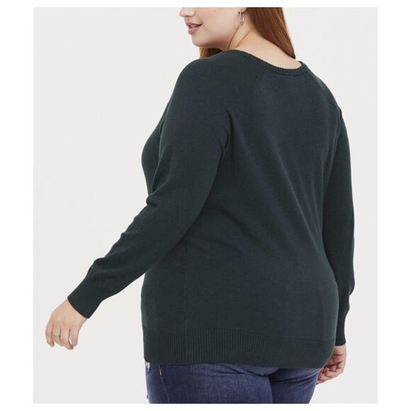Torrid Women's Green Zebra Heart Pullover Sweater Size 2X - Picture 2 of 10